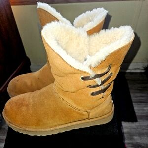 UGG Tan Ankle Booties with Cozy Lining